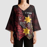 Wales Cymru Am Byth Kimono Sleeve Blouse Welsh Dragon with Celtic Cross - Wonder Print Shop