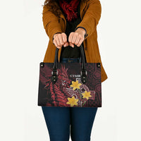 Wales Cymru Am Byth Leather Bag Welsh Dragon with Celtic Cross - Wonder Print Shop
