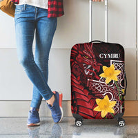Wales Cymru Am Byth Luggage Cover Welsh Dragon with Celtic Cross - Wonder Print Shop