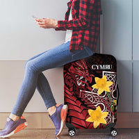Wales Cymru Am Byth Luggage Cover Welsh Dragon with Celtic Cross - Wonder Print Shop