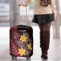 Wales Cymru Am Byth Luggage Cover Welsh Dragon with Celtic Cross - Wonder Print Shop