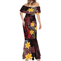 Wales Cymru Am Byth Mermaid Dress Welsh Dragon with Celtic Cross - Wonder Print Shop