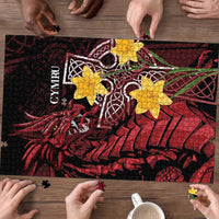 Wales Cymru Am Byth Puzzle Welsh Dragon with Celtic Cross - Wonder Print Shop