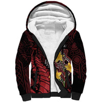 Wales Cymru Am Byth Sherpa Hoodie Welsh Dragon with Celtic Cross - Wonder Print Shop