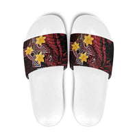 Wales Cymru Am Byth Slide Sandals Welsh Dragon with Celtic Cross - Wonder Print Shop