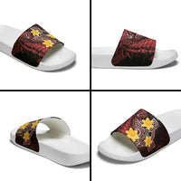 Wales Cymru Am Byth Slide Sandals Welsh Dragon with Celtic Cross - Wonder Print Shop
