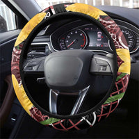 Wales Cymru Am Byth Steering Wheel Cover Welsh Dragon with Celtic Cross - Wonder Print Shop