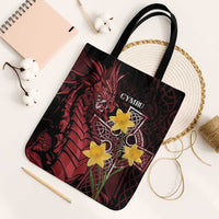Wales Cymru Am Byth Tote Bag Welsh Dragon with Celtic Cross - Wonder Print Shop