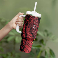 Wales Cymru Am Byth Tumbler With Handle Welsh Dragon with Celtic Cross - Wonder Print Shop