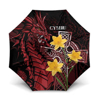 Wales Cymru Am Byth Umbrella Welsh Dragon with Celtic Cross - Wonder Print Shop