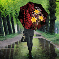 Wales Cymru Am Byth Umbrella Welsh Dragon with Celtic Cross - Wonder Print Shop