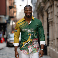 South Africa Rugby Personalized Bokke Champions Long Sleeve Button Shirt