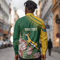 South Africa Rugby Personalized Bokke Champions Long Sleeve Button Shirt