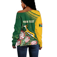 South Africa Rugby Personalized Bokke Champions Off Shoulder Sweater
