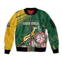 South Africa Rugby Personalized Bokke Champions Sleeve Zip Bomber Jacket