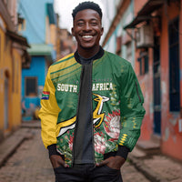 South Africa Rugby Personalized Bokke Champions Sleeve Zip Bomber Jacket