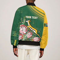 South Africa Rugby Personalized Bokke Champions Sleeve Zip Bomber Jacket
