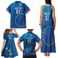 Cape Verde Tubaroes Azuis Custom Family Matching Tank Maxi Dress and Hawaiian Shirt Break The Waves - Wonder Print Shop