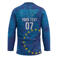 Cape Verde Tubaroes Azuis Custom Hockey Jersey Break The Waves - Wonder Print Shop