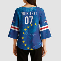 Cape Verde Tubaroes Azuis Custom Kimono Sleeve Blouse Break The Waves - Wonder Print Shop