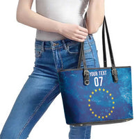 Cape Verde Tubaroes Azuis Custom Leather Tote Bag Break The Waves - Wonder Print Shop