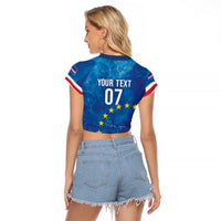 Cape Verde Tubaroes Azuis Custom Raglan Cropped T Shirt Break The Waves - Wonder Print Shop