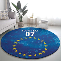 Cape Verde Tubaroes Azuis Custom Round Carpet Break The Waves - Wonder Print Shop