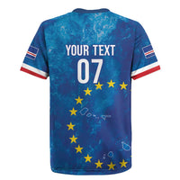 Cape Verde Tubaroes Azuis Custom Rugby Jersey Break The Waves - Wonder Print Shop