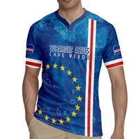 Cape Verde Tubaroes Azuis Custom Rugby Jersey Break The Waves - Wonder Print Shop