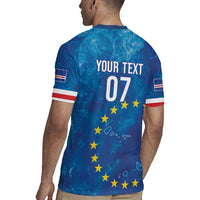 Cape Verde Tubaroes Azuis Custom Rugby Jersey Break The Waves - Wonder Print Shop