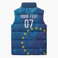 Cape Verde Tubaroes Azuis Custom Sleeveless Puffer Jacket Break The Waves - Wonder Print Shop