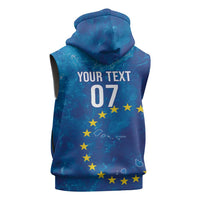 Cape Verde Tubaroes Azuis Custom Sleeveless Zip Hoodie Break The Waves - Wonder Print Shop