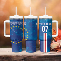 Cape Verde Tubaroes Azuis Custom Tumbler With Handle Break The Waves - Wonder Print Shop