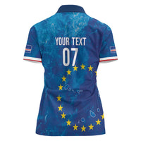 Cape Verde Tubaroes Azuis Custom Women Polo Shirt Break The Waves - Wonder Print Shop