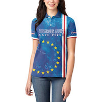 Cape Verde Tubaroes Azuis Custom Women Polo Shirt Break The Waves - Wonder Print Shop