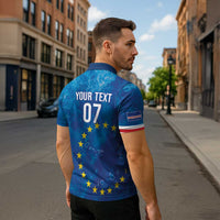 Cape Verde Tubaroes Azuis Custom Zipper Polo Shirt Break The Waves - Wonder Print Shop