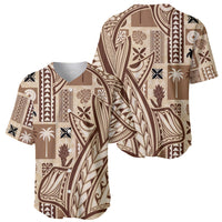 Samoa Tapa Baseball Jersey Siapo Mix Tatau Patterns LT7 - Wonder Print Shop