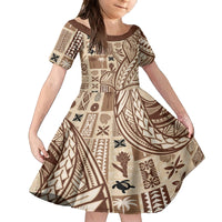 Samoa Tapa Family Matching Long Sleeve Bodycon Dress and Hawaiian Shirt Siapo Mix Tatau Patterns LT7 - Wonder Print Shop