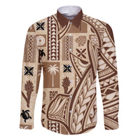 Samoa Tapa Family Matching Long Sleeve Bodycon Dress and Hawaiian Shirt Siapo Mix Tatau Patterns LT7 - Wonder Print Shop