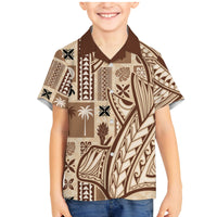 Samoa Tapa Family Matching Mermaid Dress and Hawaiian Shirt Siapo Mix Tatau Patterns LT7 - Wonder Print Shop