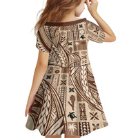 Samoa Tapa Family Matching Off Shoulder Short Dress and Hawaiian Shirt Siapo Mix Tatau Patterns LT7 - Wonder Print Shop