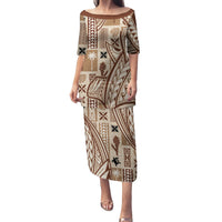 Samoa Tapa Family Matching Puletasi Dress and Hawaiian Shirt Siapo Mix Tatau Patterns - Wonder Print Shop