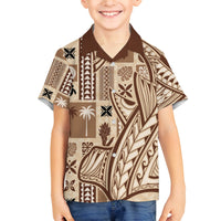 Samoa Tapa Family Matching Tank Maxi Dress and Hawaiian Shirt Siapo Mix Tatau Patterns - Wonder Print Shop