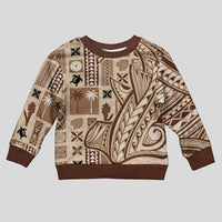Samoa Tapa Kid Ugly Christmas Sweater Siapo Mix Tatau Patterns - Wonder Print Shop