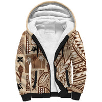 Samoa Tapa Sherpa Hoodie Siapo Mix Tatau Patterns - Wonder Print Shop