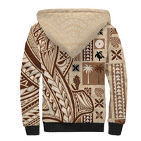 Samoa Tapa Sherpa Hoodie Siapo Mix Tatau Patterns - Wonder Print Shop
