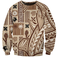 Samoa Tapa Sweatshirt Siapo Mix Tatau Patterns - Wonder Print Shop