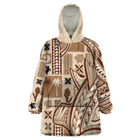 Samoa Tapa Wearable Blanket Hoodie Siapo Mix Tatau Patterns - Wonder Print Shop