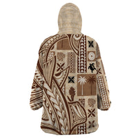 Samoa Tapa Wearable Blanket Hoodie Siapo Mix Tatau Patterns - Wonder Print Shop