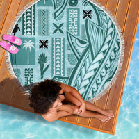 Samoa Tapa Beach Blanket Siapo Mix Tatau Patterns - Teal LT7 - Wonder Print Shop